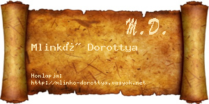 Mlinkó Dorottya névjegykártya