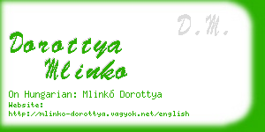 dorottya mlinko business card